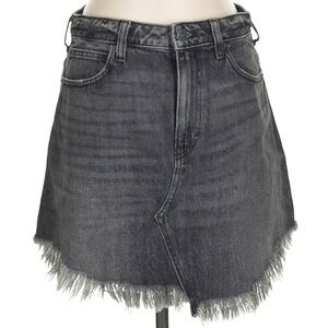 We The Free Frayed Hem Denim Skirt - Black